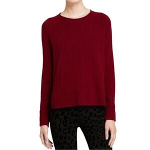 J Brand Cashmere Crewneck Hi-Low Burgundy Sweater XS